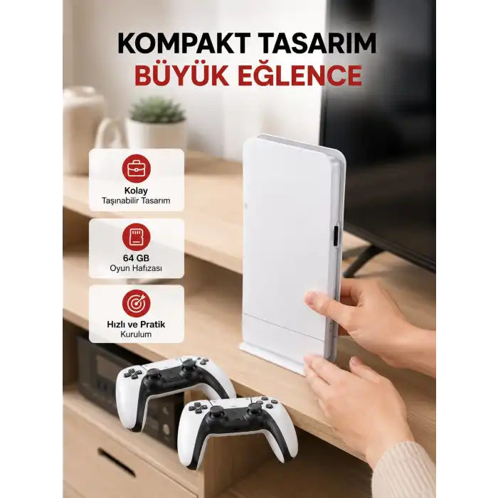 HDMI Çıkışlı Kablosuz 2 Kollu 4K Retro Oyun Kutusu