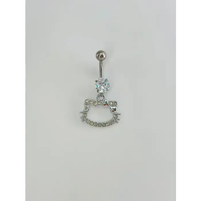 Hello Kıtty Detaylı Göbek Piercing