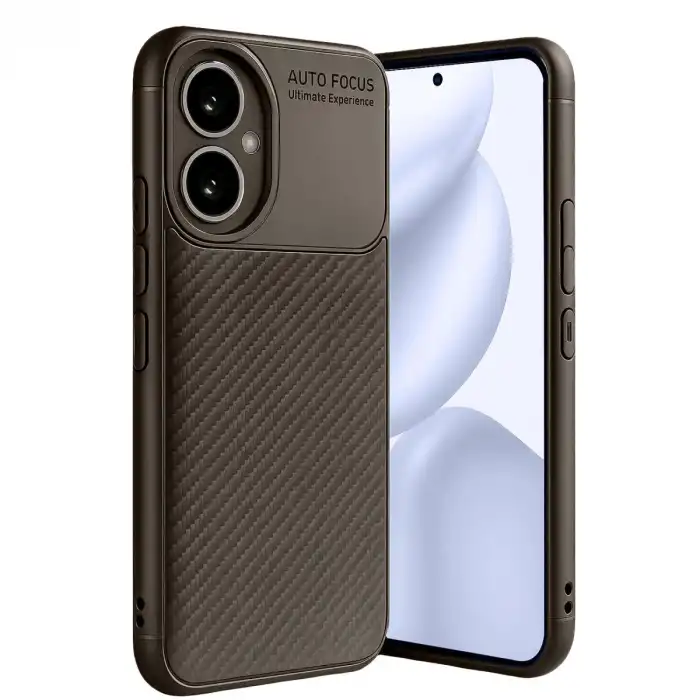 Honor 400 Kılıf Auto Focus Karbon Kapak - Kahverengi