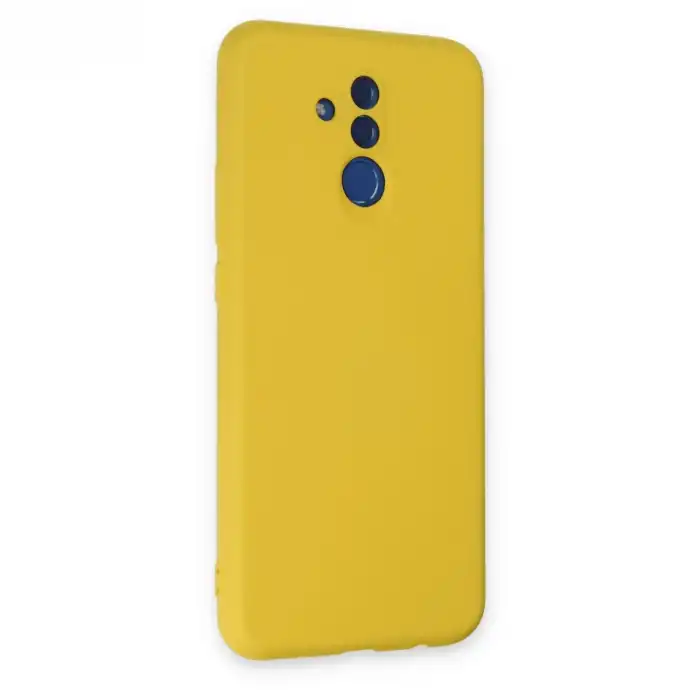 Huawei Mate 20 Lite Kılıf Nano İçi Kadife Silikon - Sarı
