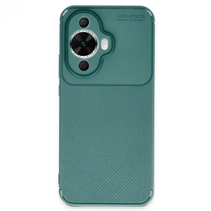 Huawei Nova 12s Kılıf Auto Focus Karbon Kapak - Koyu Yeşil