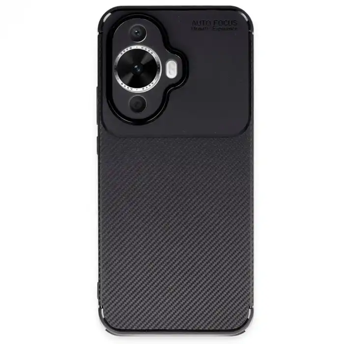 Huawei Nova 12s Kılıf Auto Focus Karbon Kapak - Siyah