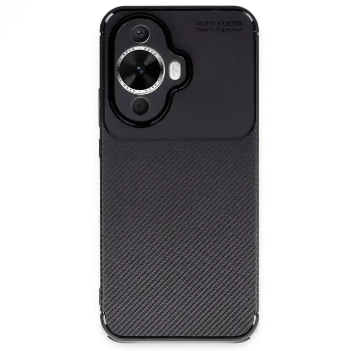Huawei Nova 12s Kılıf Auto Focus Karbon Kapak - Siyah