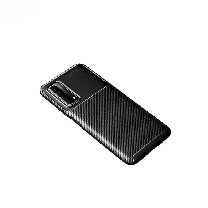 Huawei P Smart 2021 Kılıf Auto Focus Karbon Kapak - Siyah