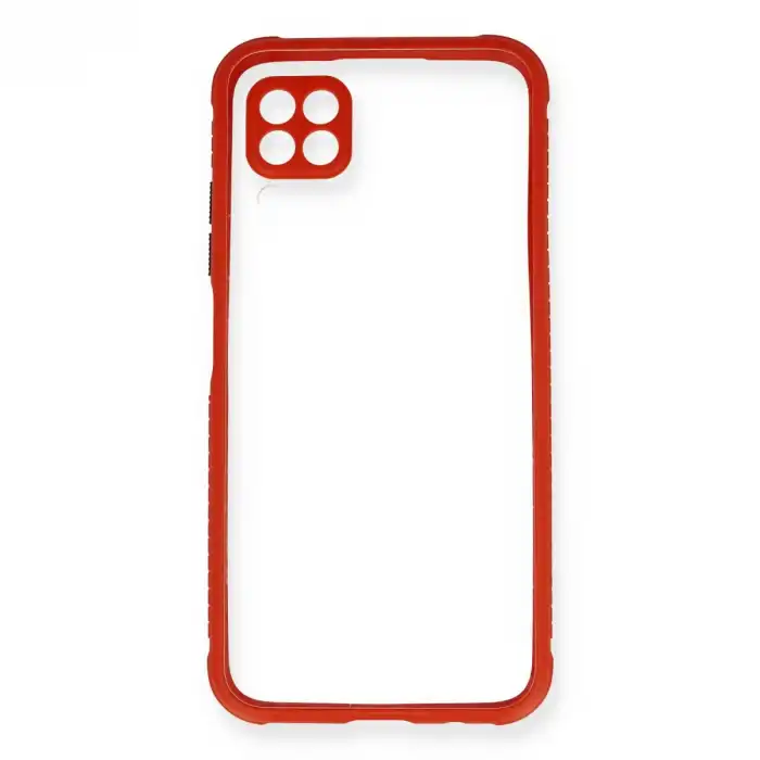 Huawei P40 Lite Kılıf Miami Şeffaf Silikon - Kırmızı
