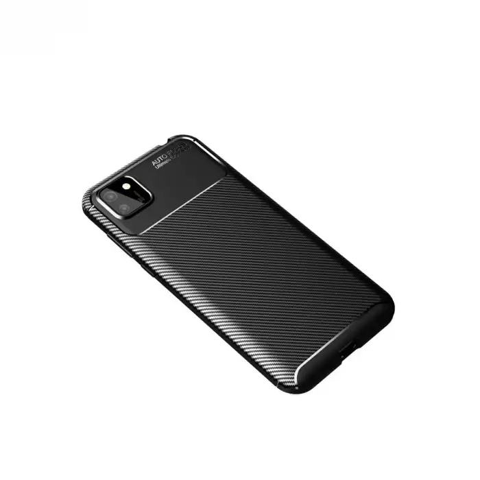Huawei Y5p Kılıf Auto Focus Karbon Kapak - Siyah