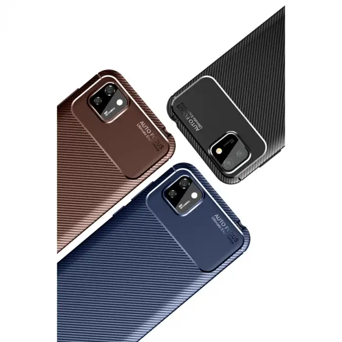 Huawei Y5p Kılıf Auto Focus Karbon Kapak - Siyah