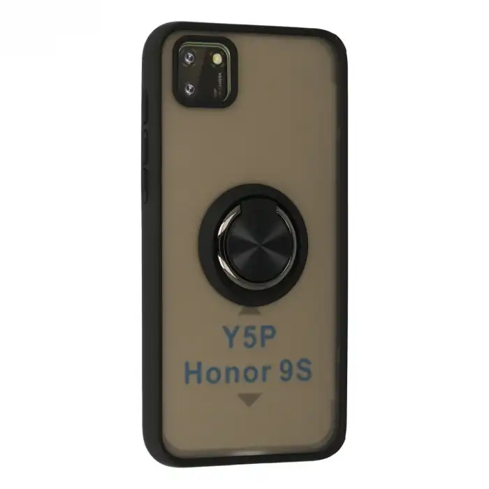 Huawei Y5p Kılıf Montreal Yüzüklü Silikon Kapak - Siyah