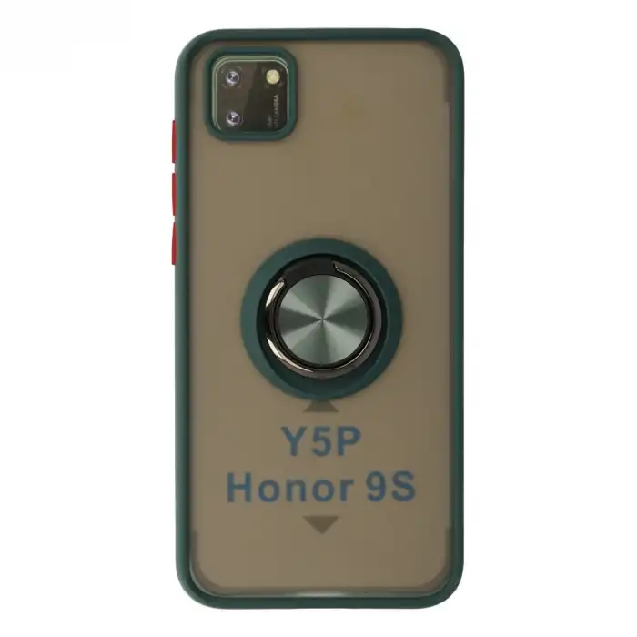 Huawei Y5p Kılıf Montreal Yüzüklü Silikon Kapak - Yeşil