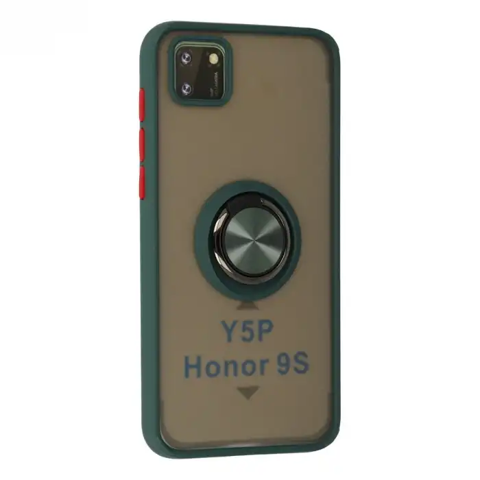 Huawei Y5p Kılıf Montreal Yüzüklü Silikon Kapak - Yeşil