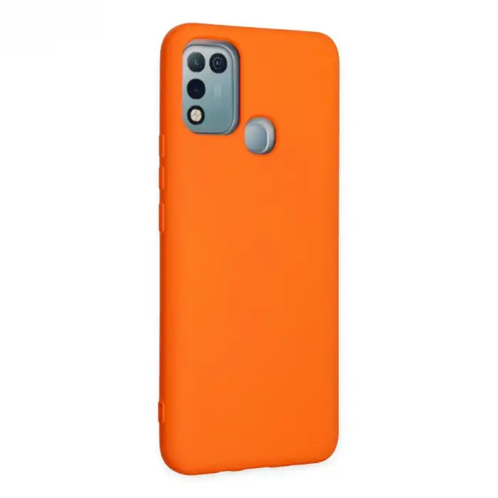 İnfinix Hot 10 Play Kılıf Nano İçi Kadife Silikon - Turuncu