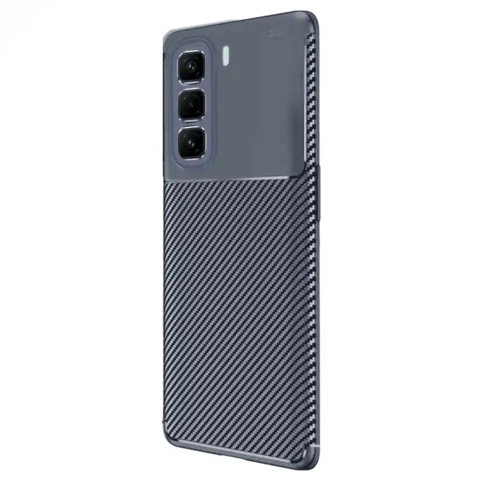 İnfinix Hot 50 4g Kılıf Auto Focus Karbon Kapak - Lacivert