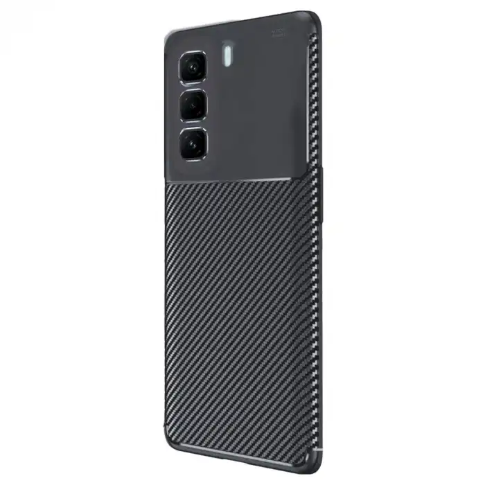 İnfinix Hot 50 4g Kılıf Auto Focus Karbon Kapak - Siyah