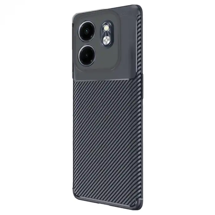 İnfinix Smart 9 Kılıf Auto Focus Karbon Kapak - Lacivert