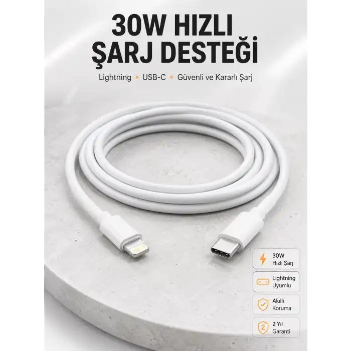 IOS Tüm Serilerle Uyumlu 30W Hızlı Şarj Aleti 11 12 13 14/Pro Max Mini Plus