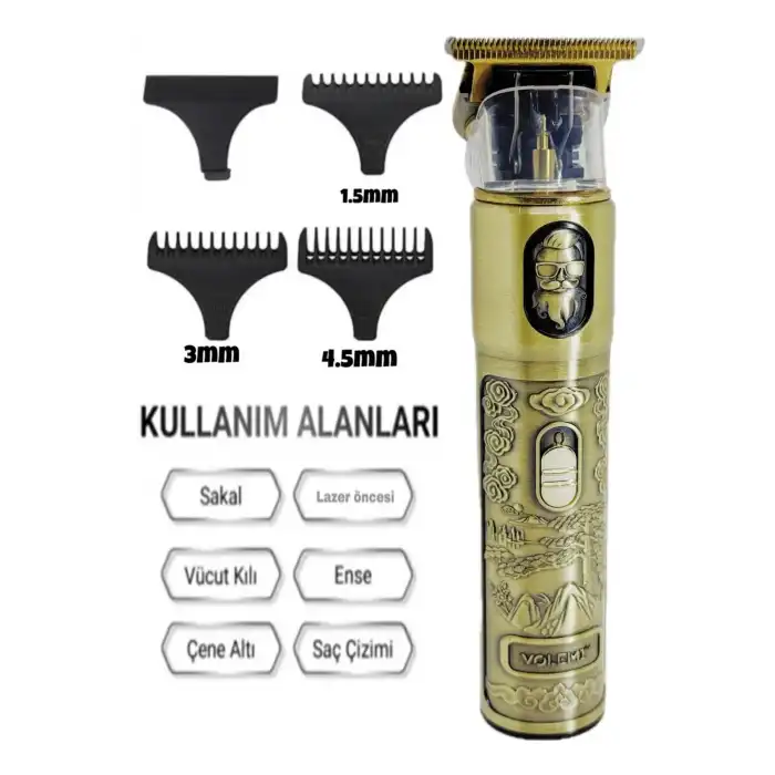 Ip-1949 Şarj Göstergeli Sakal Lazer Öncesi Vücut Ense Çizim Kişisel Bakım Aletleri Sıfıra Yakın Tıraş