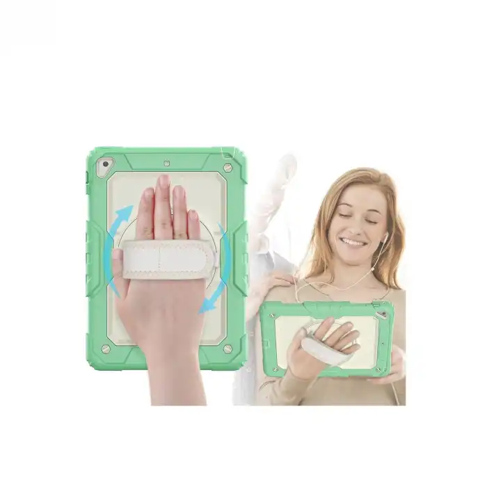 İpad 5 Air 9.7 Kılıf Strap New Tablet Kapak - Yeşil