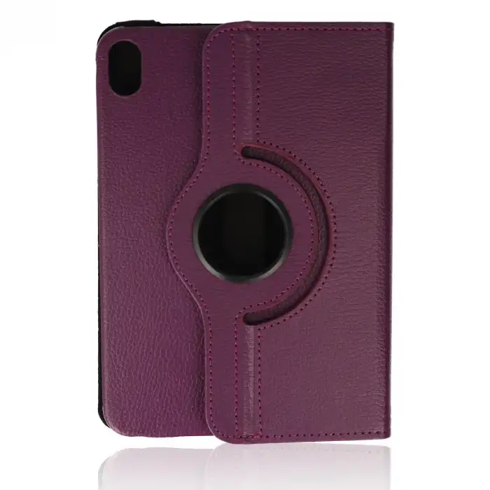 İpad Mini 6 Kılıf 360 Tablet Deri Kılıf - Mürdüm