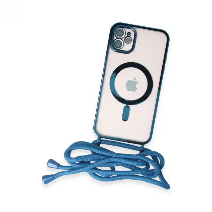 İphone 11 Kılıf Divo Lazer Askılı Magsafe Kapak - Sierra Blue