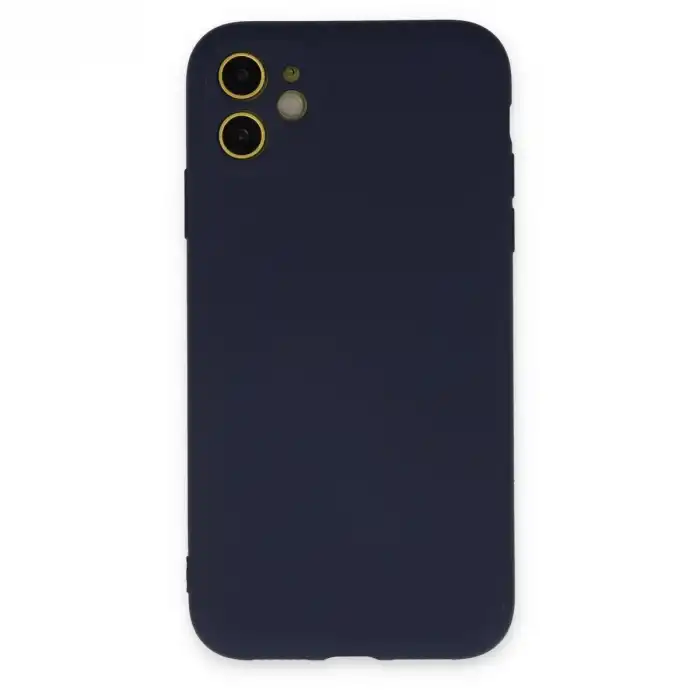 İphone 11 Kılıf Nano İçi Kadife Silikon - Lacivert