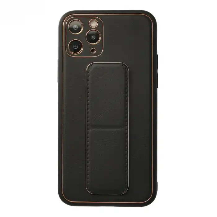 İphone 11 Pro Kılıf Coco Deri Standlı Kapak - Siyah