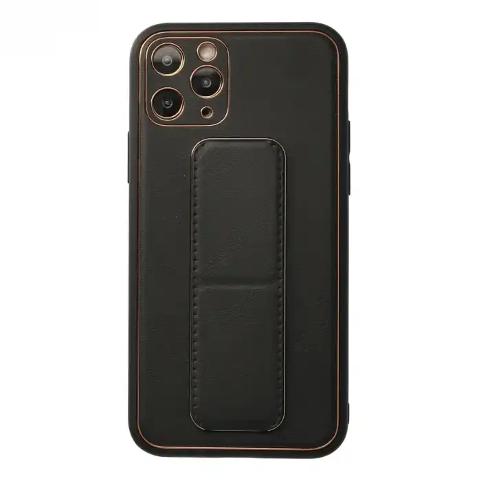 İphone 11 Pro Kılıf Coco Deri Standlı Kapak - Siyah