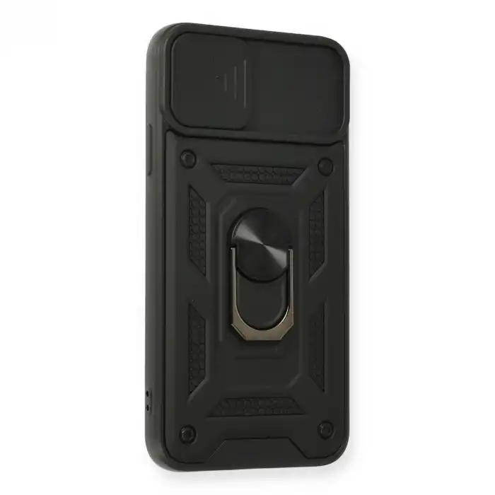 İphone 11 Pro Kılıf Pars Lens Yüzüklü Silikon - Siyah