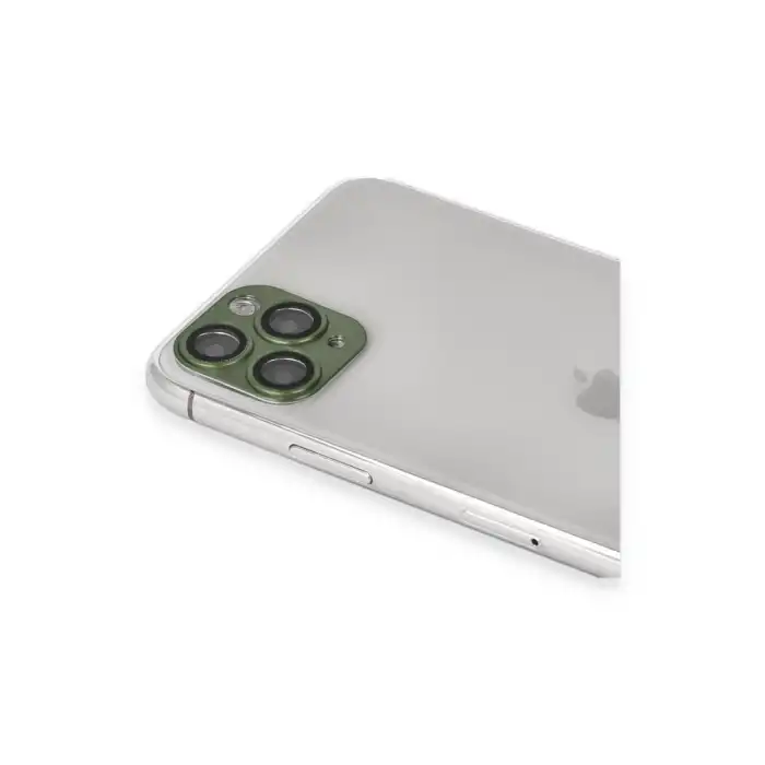 İphone 11 Pro Max Pers Alüminyum Kamera Lens - Yeşil