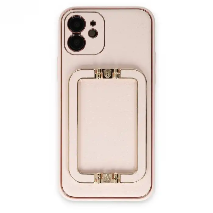 İphone 12 Kılıf Coco Elit Kapak - Pudra