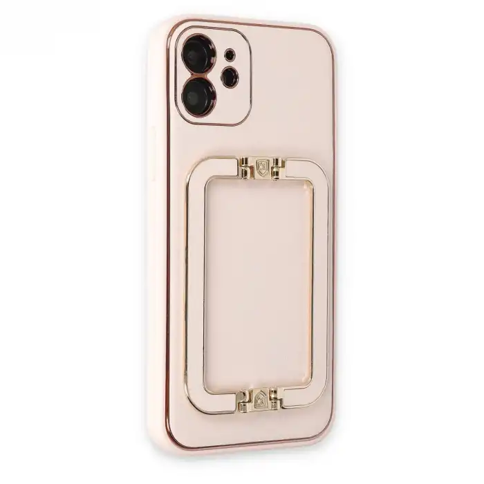 İphone 12 Kılıf Coco Elit Kapak - Pudra