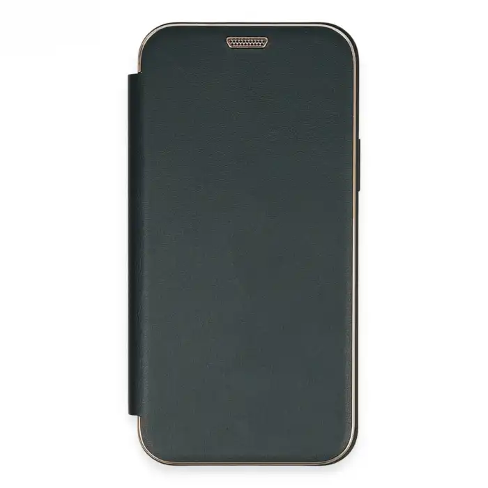 İphone 12 Kılıf Dolpin Kapaklı - Koyu Yeşil