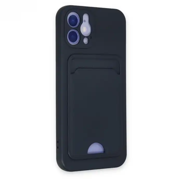 İphone 12 Kılıf Kelvin Kartvizitli Silikon - Lacivert