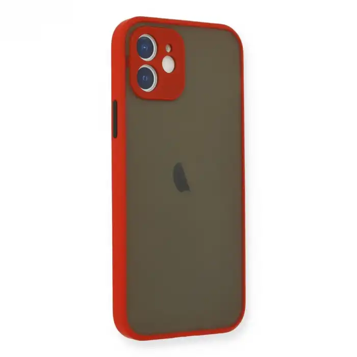 İphone 12 Mini Kılıf Montreal Silikon Kapak - Kırmızı