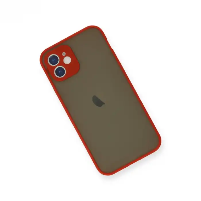 İphone 12 Mini Kılıf Montreal Silikon Kapak - Kırmızı