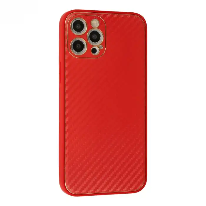 İphone 12 Pro Kılıf Coco Karbon Silikon - Kırmızı