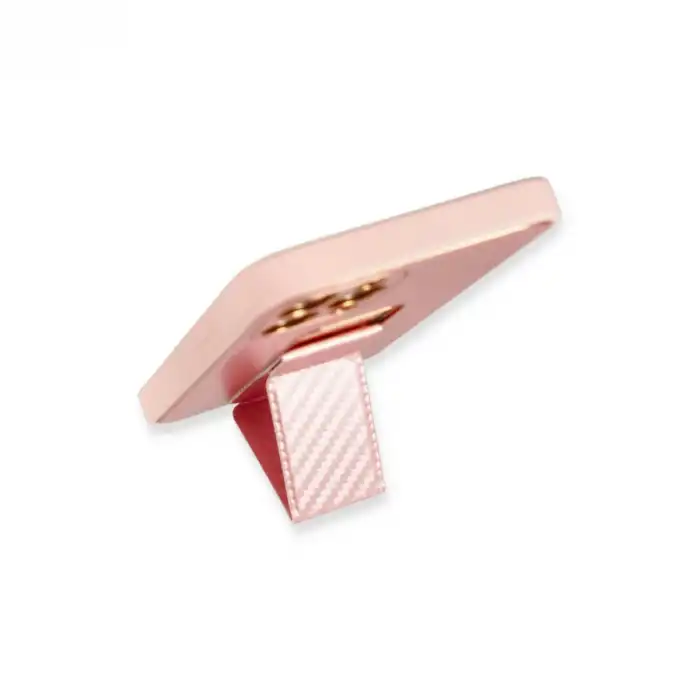 İphone 12 Pro Kılıf Coco Karbon Standlı Kapak - Pembe