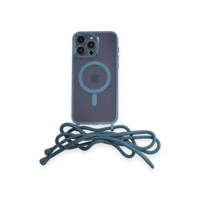İphone 12 Pro Kılıf Divo Lazer Askılı Magsafe Kapak - Sierra Blue