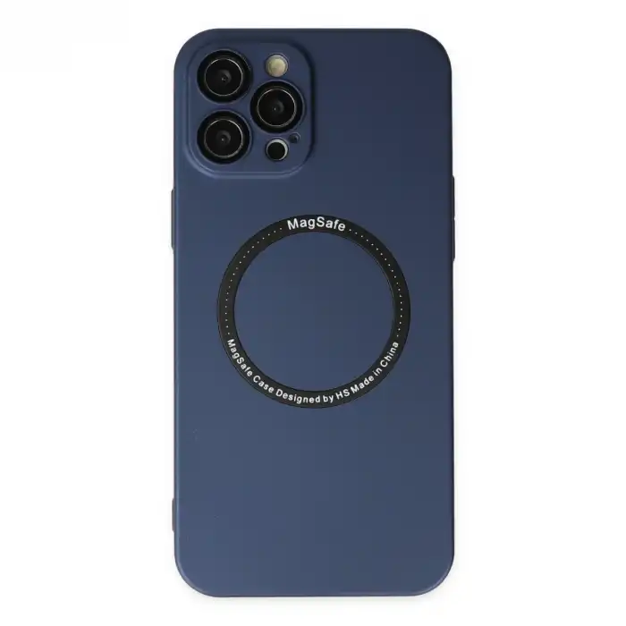 İphone 12 Pro Kılıf Jack Magneticsafe Lens Silikon - Lacivert