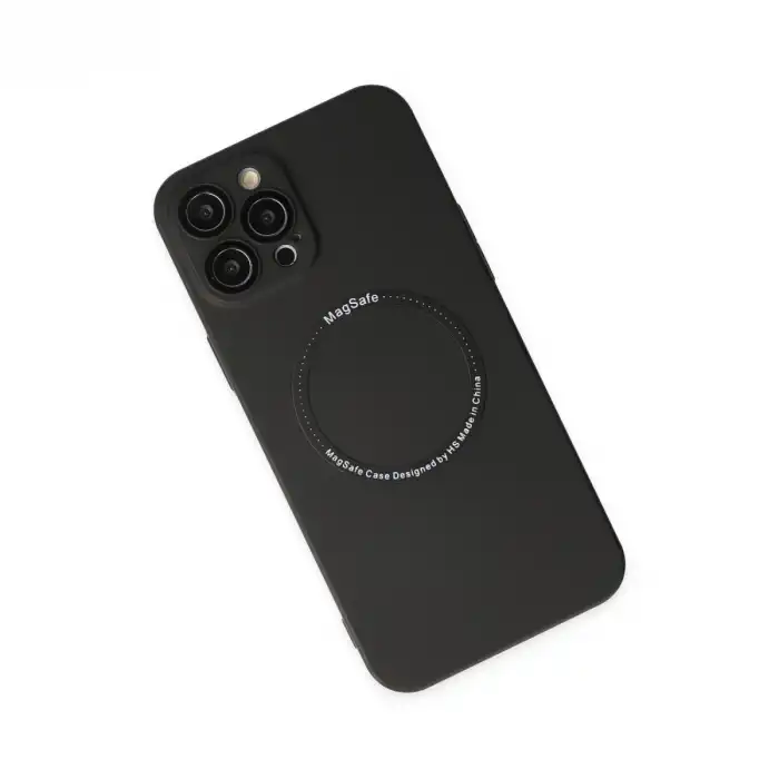 İphone 12 Pro Kılıf Jack Magneticsafe Lens Silikon - Siyah