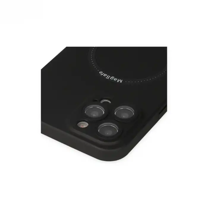 İphone 12 Pro Kılıf Jack Magneticsafe Lens Silikon - Siyah