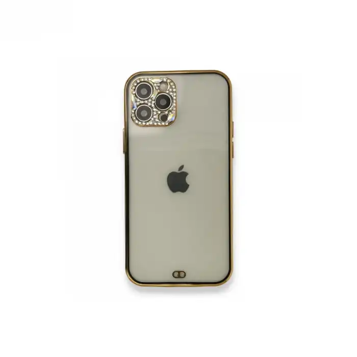 İphone 12 Pro Kılıf Liva Taşlı Silikon - Siyah