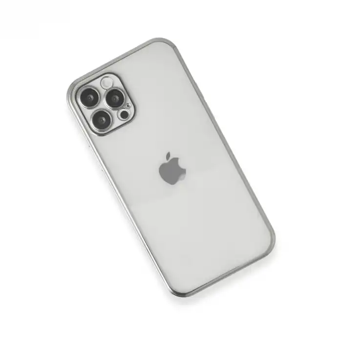 İphone 12 Pro Kılıf Razer Lensli Silikon - Gümüş