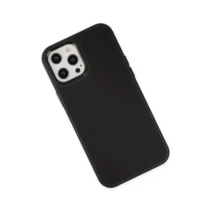 İphone 12 Pro Max Kılıf Asya Deri Silikon - Siyah