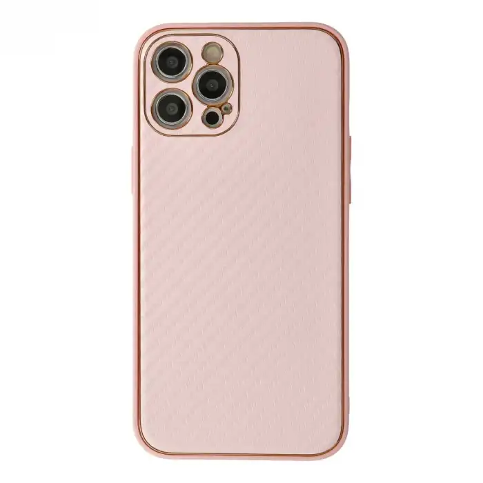 İphone 12 Pro Max Kılıf Coco Karbon Silikon - Pembe