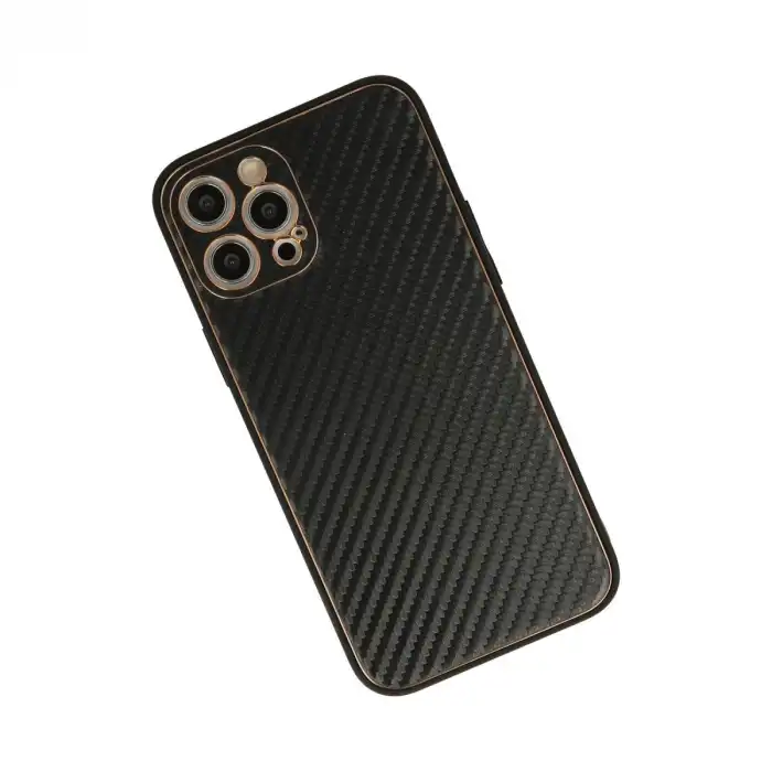 İphone 12 Pro Max Kılıf Coco Karbon Silikon - Siyah