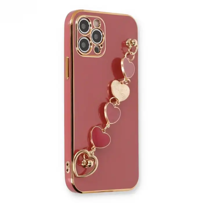 İphone 12 Pro Max Kılıf Esila Silikon - Kırmızı