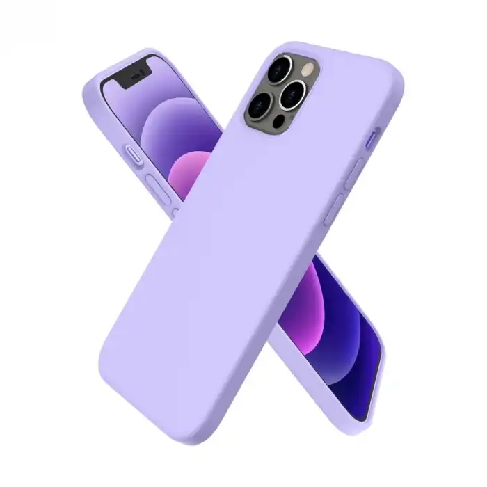 İphone 12 Pro Max Kılıf First Silikon - Lila