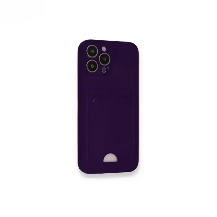 İphone 12 Pro Max Kılıf Kelvin Kartvizitli Silikon - Derin Mor