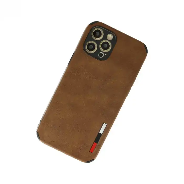 İphone 12 Pro Max Kılıf Loop Deri Silikon - Kahverengi