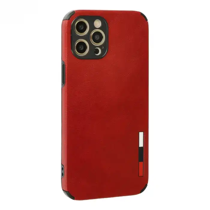 İphone 12 Pro Max Kılıf Loop Deri Silikon - Kırmızı